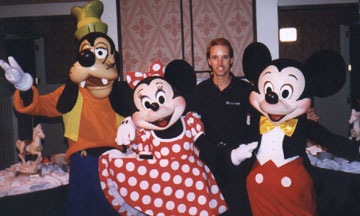 On stage with Mickey and friends
